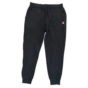 Vintage Fila Jogger‎ Sweatpants Men's Size Small Drawstring Pocket Logo Black